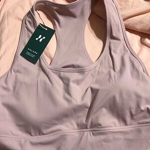 HALARA Women's Soft Sports Padded Bra with a peek-a-boo back. Size 2X